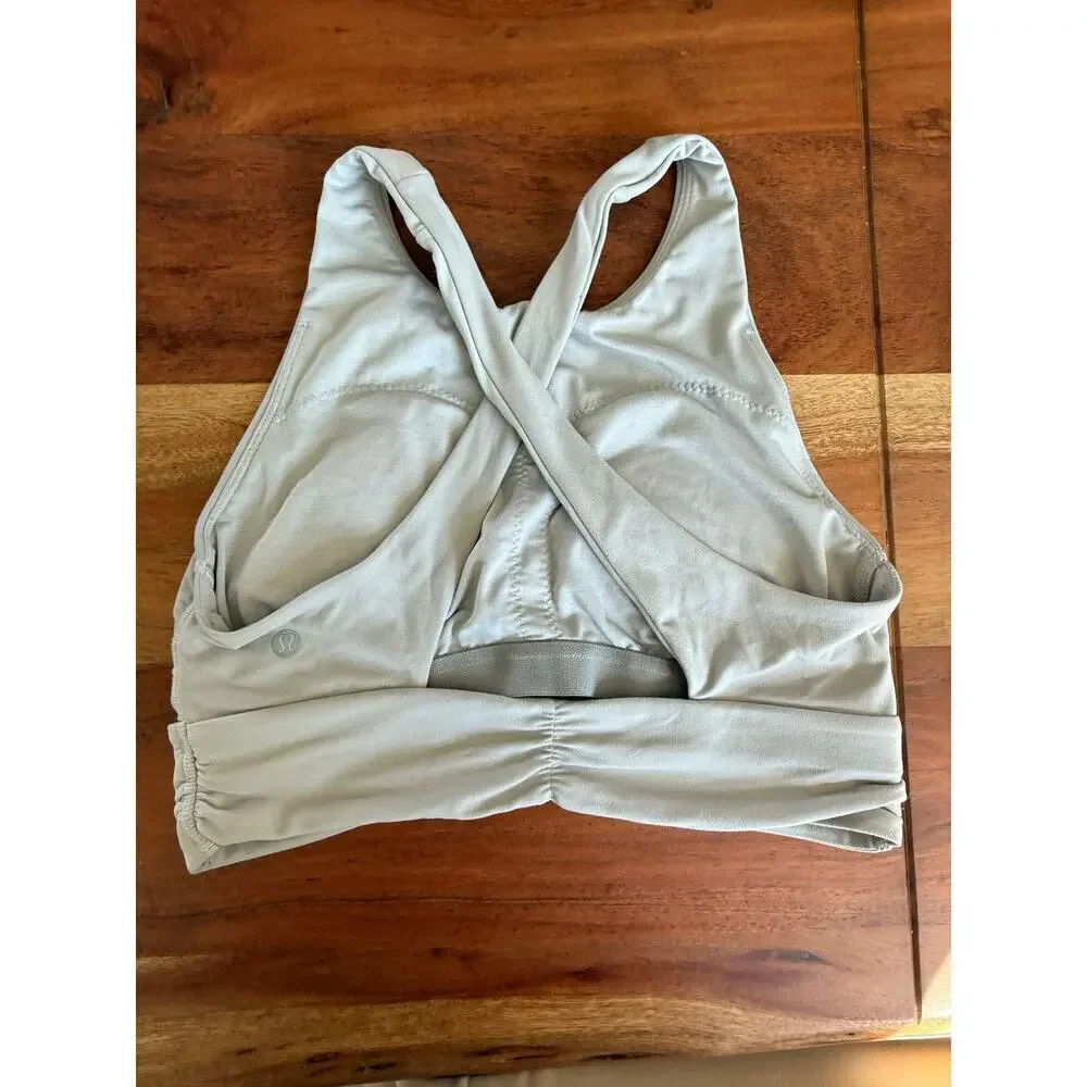 Lululemon Athletica Always Aligned Padded Sports Bra Light Chrome Size 8